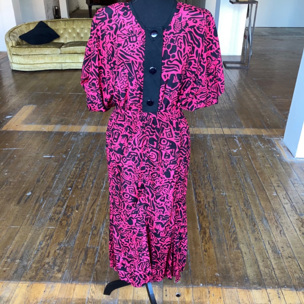 Pink and black 80s skirt set - Picture 6 of 15